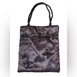 Elegant Black Beaded Women's Bag